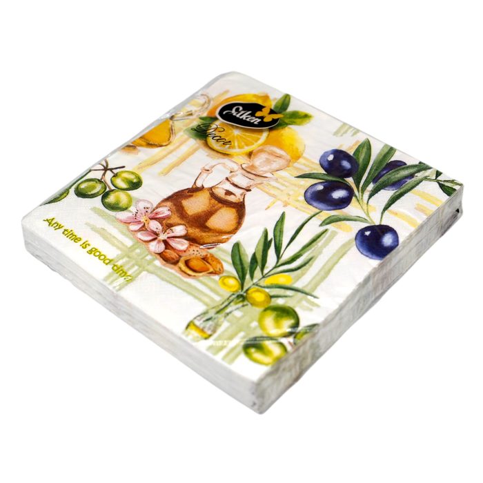 Silken Серветки паперові "Оливки з рамкою" 33*33 см 3 шари 18 шт
